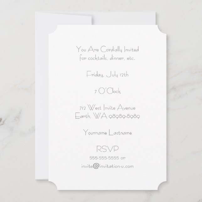 Burst (Letterpress Style Background) Invitation (Front)