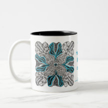 Burst of Blue Hand-Drawn Doodle Mug