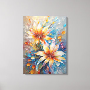 Burst of Colour: Abstract Floral Art Canvas Print