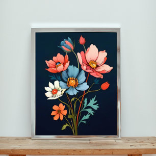Burst of Colour: Abstract Flowers Photo Print
