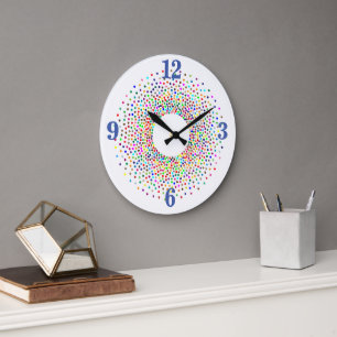 Burst of Colour Dots Large Clock