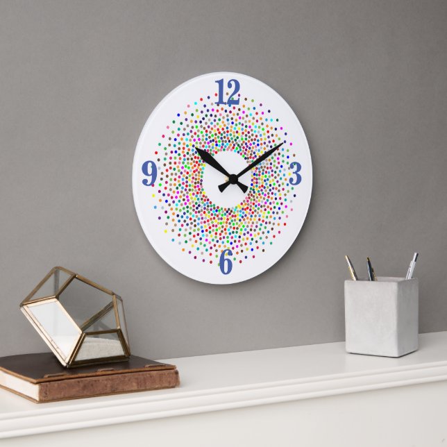 Burst of Colour Dots Large Clock (Office)
