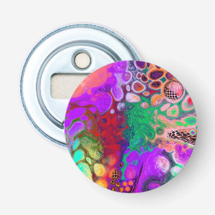 Burst of Colours Digital Fluid Art    Bottle Opener