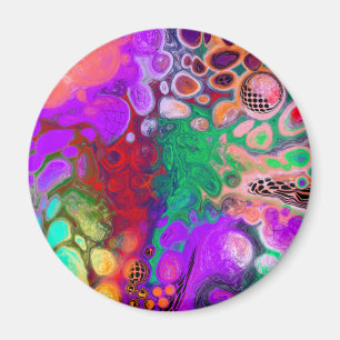 Burst of Colours Digital Fluid Art  Magnet