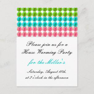 Burst of Flowers House Warming Invitation