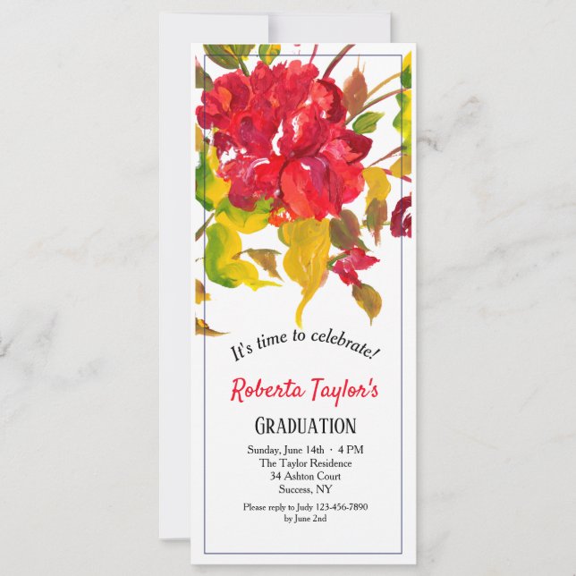 Burst of Red Invitation (Front)