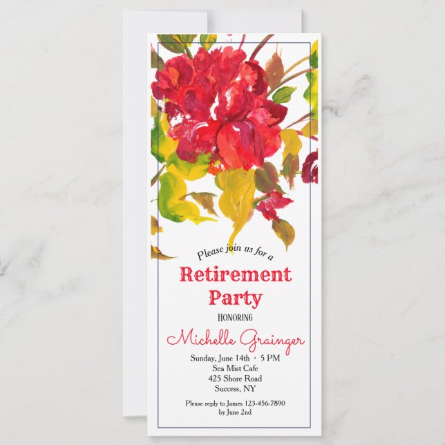 Burst of Red Invitation (Front)