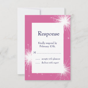 Burst of Sparkles RSVP (fuchsia) Card