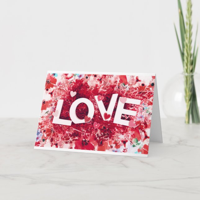 BURSTING ALL OVER WITH "LOVE" BIRTHDAY WISHES CARD (Front)