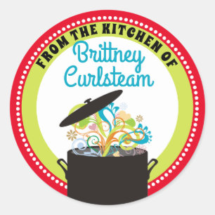 Bursting aromas personalised from the kitchen of classic round sticker