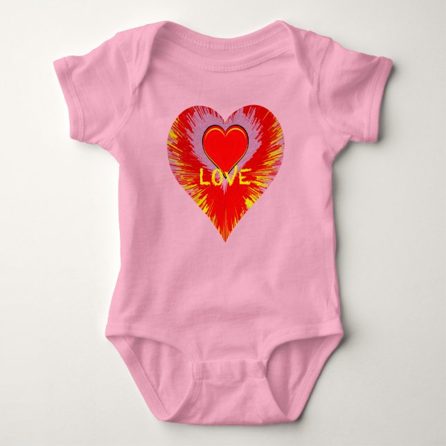Bursting Heart Baby Bodysuit (Front)