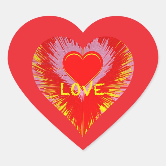 Bursting Heart Heart Sticker (Front)