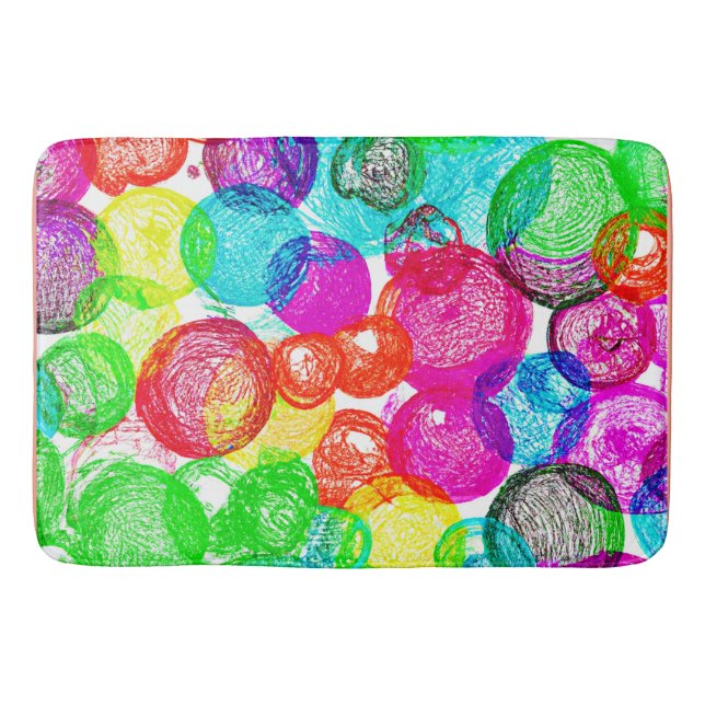 Bursting with Colour Abstract Pattern Bath Mat (Front)