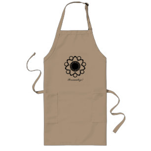 Bursting with Life Flower Apron, Black Long Apron