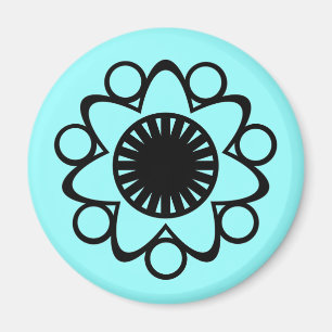 Bursting with Life Flower Magnet, Black Magnet