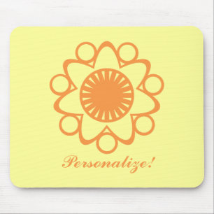 Bursting with Life Flower Mousepad, Orange Mouse Pad