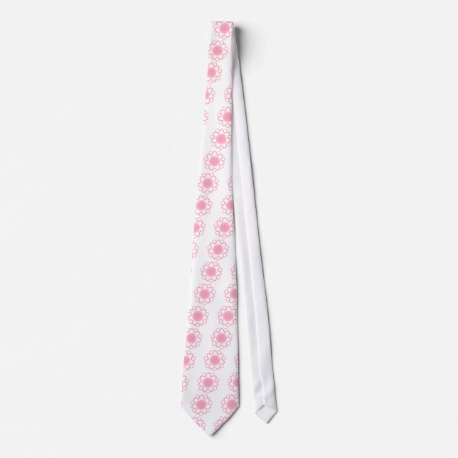 Bursting with Life Flower Tie, Pink Tie (Front)
