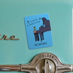 Burt Quackarach Duck Funny Piano Player Artwork Magnet