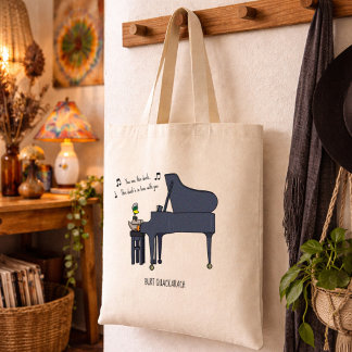 Burt Quackarach Duck Funny Piano Player Artwork Tote Bag