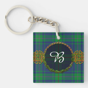 Burt Tartan And Monogram Key Ring