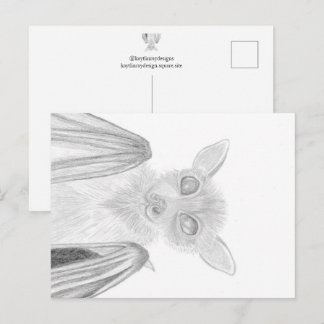 Burt The Bat, Animal Drawing Postcard