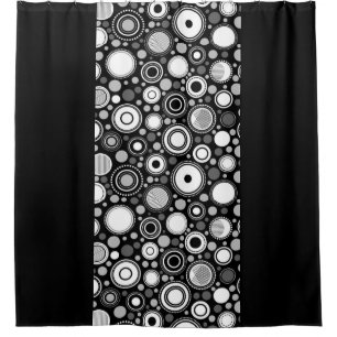 Burton Family Collection Grey/Black/White   Shower Curtain