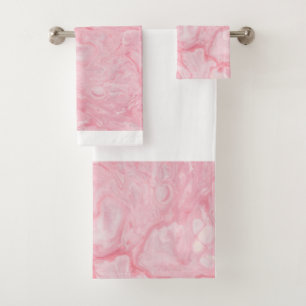 Burton Family Collection Pink Marble Bath Towel Set