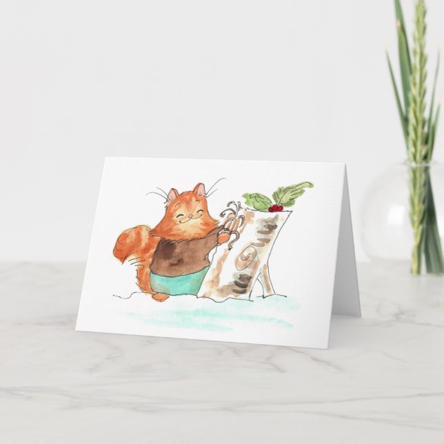 Burt's Yule Log Greeting Card (Front)