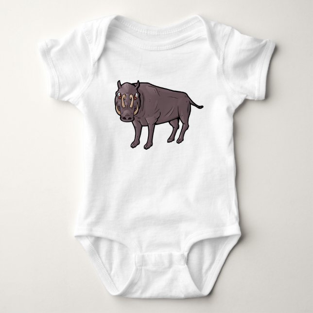 Buru Babirusa Baby Bodysuit (Front)