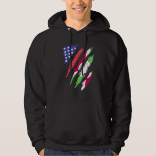 Burundi American Patriot Grown Heart Flag Stripes Hoodie