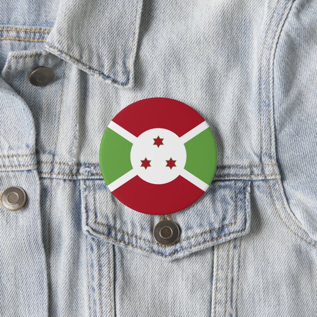 Burundi flag 7.5 cm round badge (In Situ)