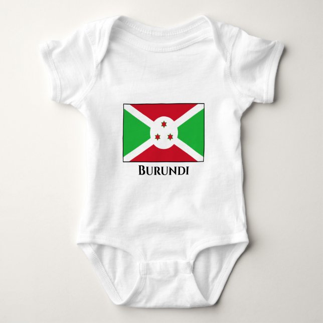 Burundi Flag Baby Bodysuit (Front)