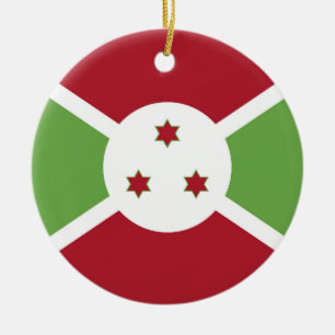 Burundi flag ceramic tree decoration