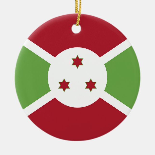Burundi flag ceramic tree decoration (Front)
