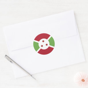 Burundi flag classic round sticker