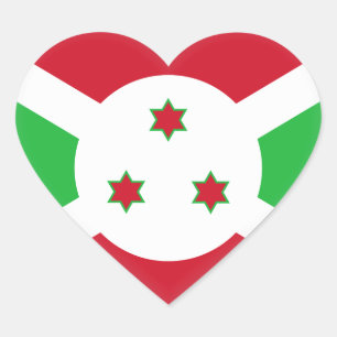 Burundi Flag Heart Sticker