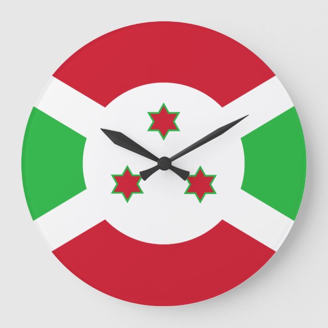 Burundi Flag Large Clock (Front)