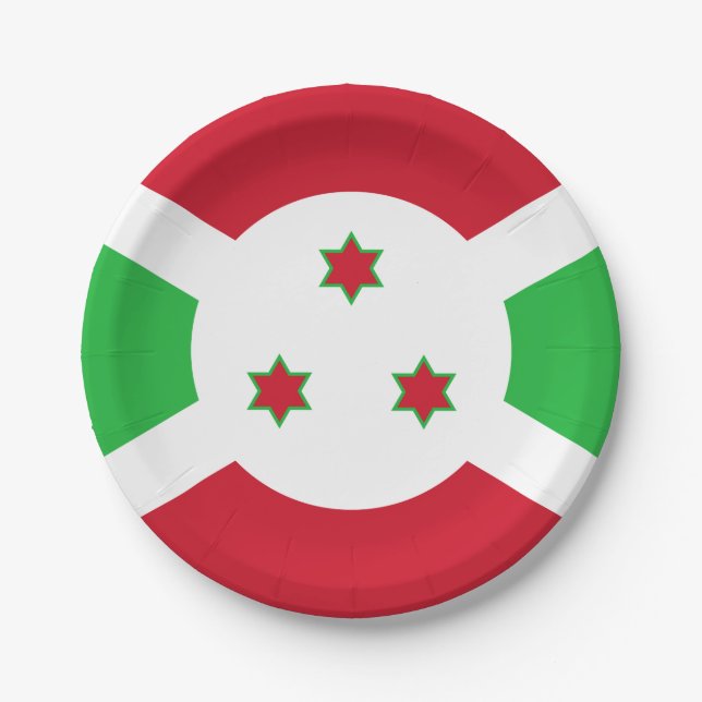 Burundi Flag Paper Plate (Front)