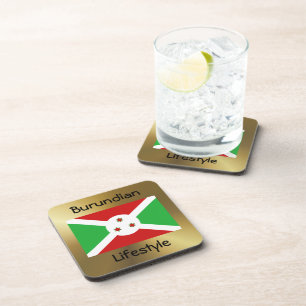 Burundi Flag+Text Coaster