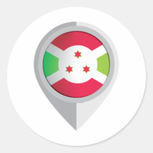 Burundi Pin Location Flag Classic Round Sticker