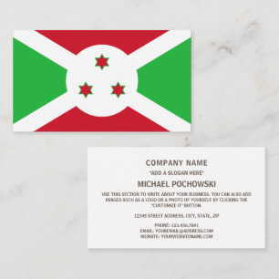 Burundian Flag, Flag of Burundi Business Card