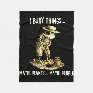 Bury things maybe plants maybe people funny frog fleece blanket