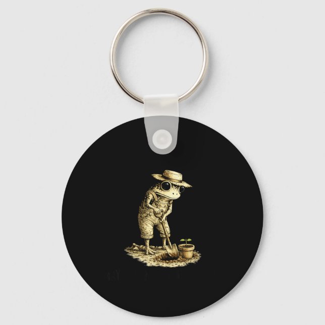 Bury Things Maybe Plants Maybe People Funny Frog Key Ring (Front)