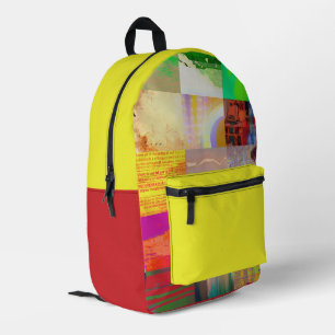 Bus 1521 Abstract Glitch Art Cyberpunk Grid Printed Backpack