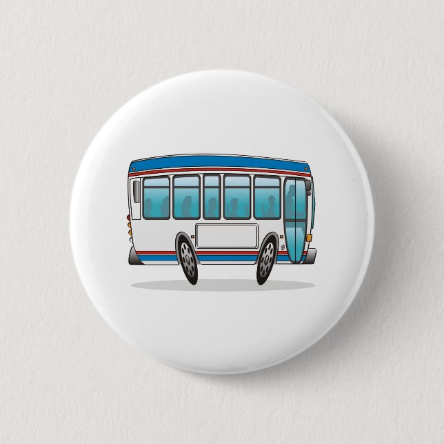 Bus 6 Cm Round Badge (Front)
