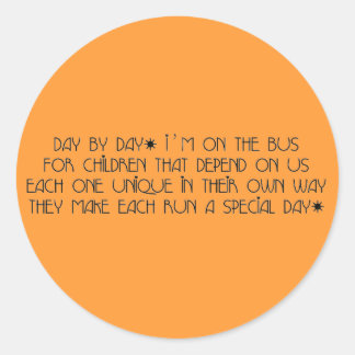 Bus Aide Day By Day Classic Round Sticker