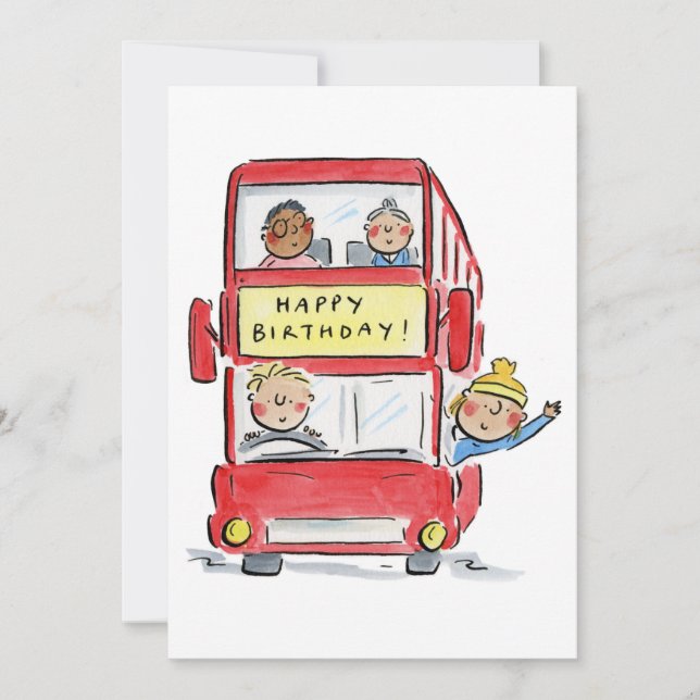 Bus Birthday Invitation (Front)