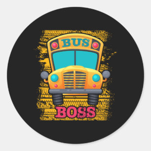 Bus Boss - School Bus Driver Appreciation Classic Round Sticker
