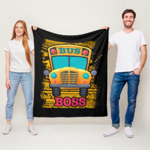 Bus Boss - School Bus Driver Appreciation Fleece Blanket