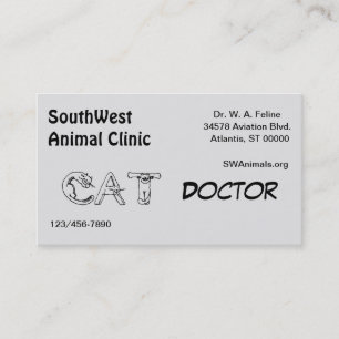 Bus. Card - Animal Font Veterinarian